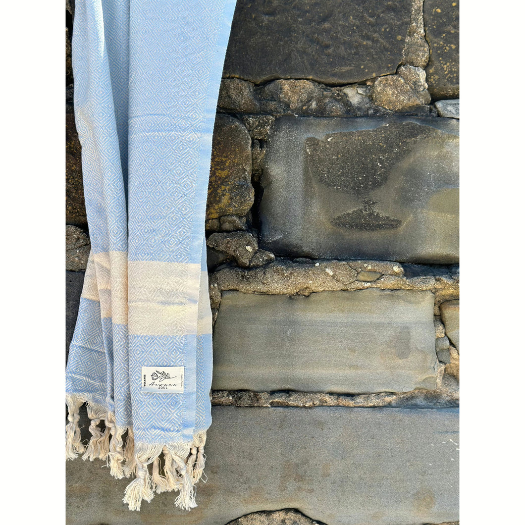 Baby blue - Turkish cotton beach towel
