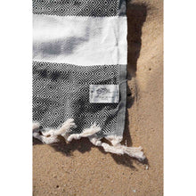 Load image into Gallery viewer, Black - Turkish cotton beach towel
